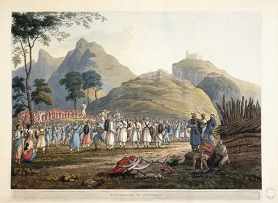 Shromáždění Ghoorkas, 1820 od James Baillie Fraser