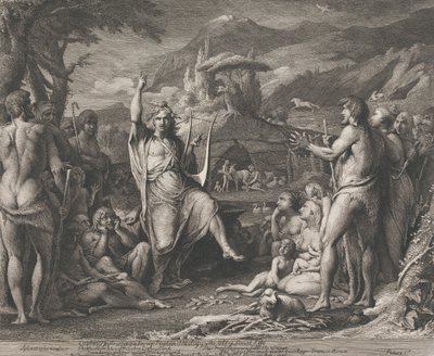 Orfeus vyučuje...v teologii (návrhy stěn Velkého pokoje společnosti na podporu umění) od James Barry