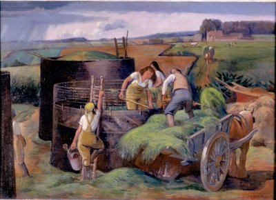 Siláž, kolem roku 1940 (olej na plátně) od James Bateman