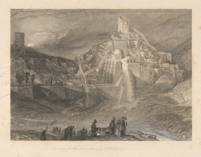 Santa Sabas a potok Kidron od James Baylis Allen
