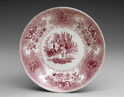 Talíř, kolem 1837-44 (hliněné nádobí s přenosovým potiskem) od James Beech