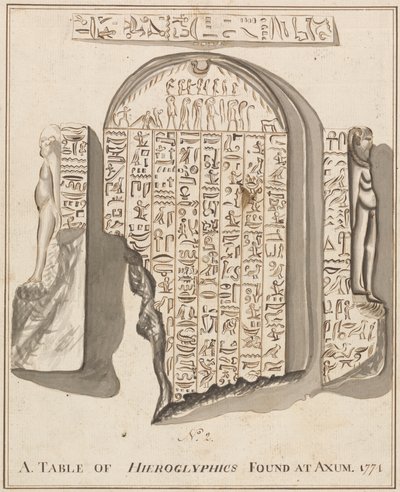 Č. 2. A. Tabulka hieroglyfů nalezená v Axumu od James Bruce