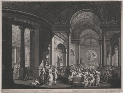 Fete Champetre, 9. června 1774 (uvnitř večeřadla) od James Caldwall