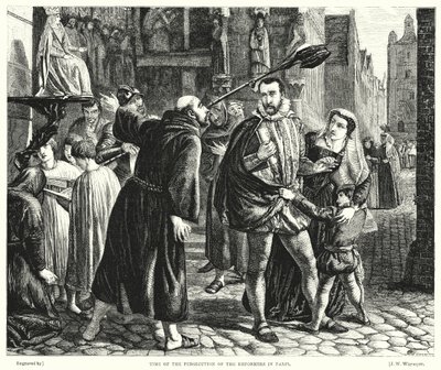 Čas pronásledování reformátorů v Paříži (rytina) od James Clarke Hook