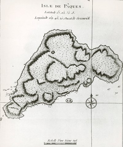 Velikonoční ostrov, z Travel Atlas od Jamese Cooka od James Cook