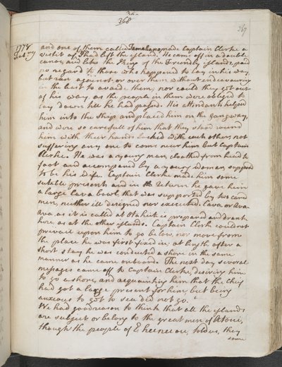 Egerton MS 2177 A f.367r Captain Cook: Journals III od James Cook