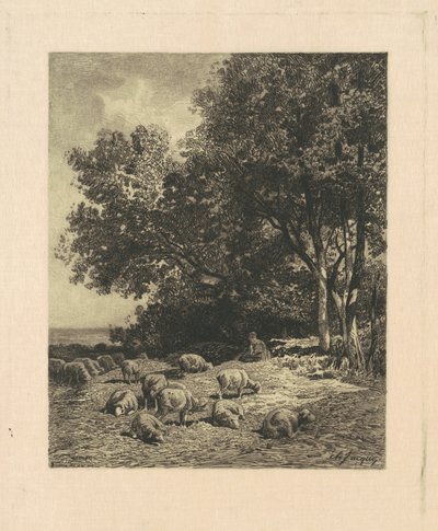 Krajina s ovcemi od James David Smillie, after Charles Émile Jacque