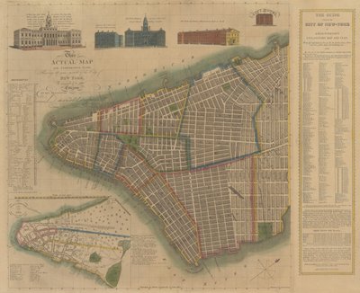 Město New York: Longworthova vysvětlující mapa a plán, 1817. od James DeForest Stout