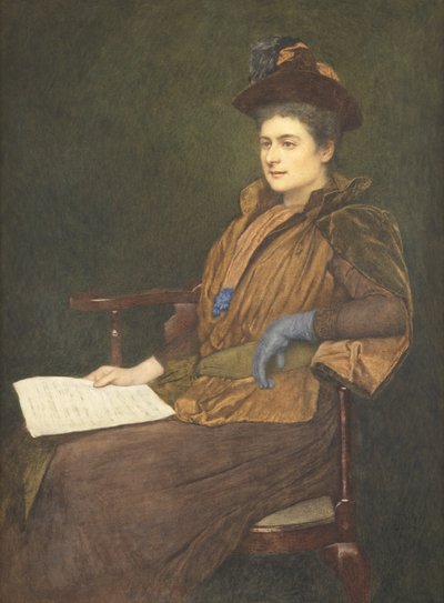 Slečna Agnes Ashbee, 1890 (wc a kvaš na papíře) od James Dromgole Linton