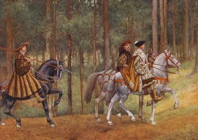 Shakespearův Kupec benátský: Bassanio a Gratiano (barevná litografie) od James Dromgole Linton