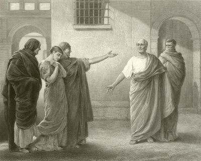 Volumnia vyčítající Brutovi a Sicinovi od James Dromgole Linton