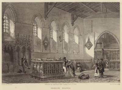 Cobham Church (rytina) od James Duffield Harding