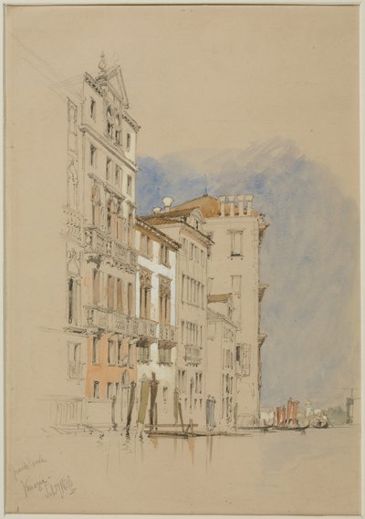 Grand Canal, Benátky, 1845 (tužka a wc na tkaném papíře) od James Duffield Harding