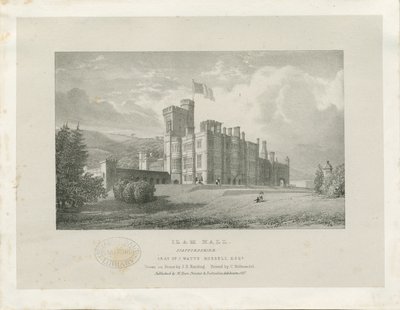 Ilam Hall: litografie od James Duffield Harding