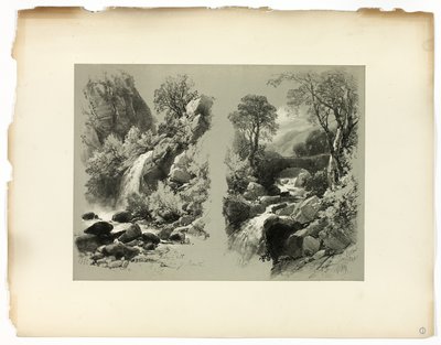 Lady Fall, Vale of Heath a Fall on the Brent, z Malebných výběrů od James Duffield Harding