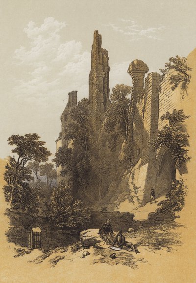 Zámek Roslin (chromolitho) od James Duffield Harding