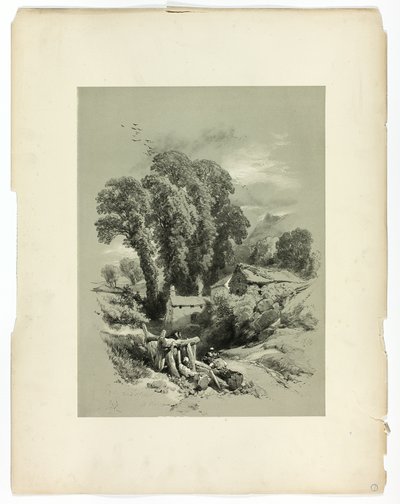 Řada W. Trefriw, Wales, z Malebných výběrů od James Duffield Harding