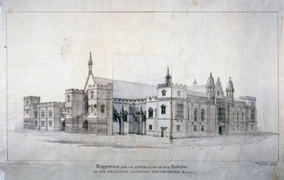 Návrhy na úpravy budov sousedících s Westminster Hall, Londýn, c1825. od James Duffield Harding