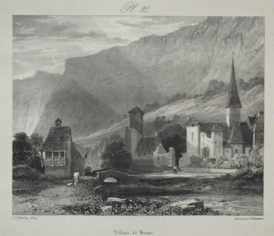 Malebné a romantické cesty starověkou Francií. Franche Comté: Opatství Baume, Baume-les-Messieurs od James Duffield Harding
