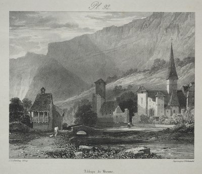 Malebné a romantické cesty starověkou Francií. Franche Comté: Opatství Baume, Baume-les-Messieurs od James Duffield Harding