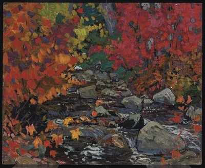 Autumn Leaves, Batchewana, Algoma, cca 1919 (olej na kompozitní dřevovláknité desce) od James Edward Hervey Macdonald
