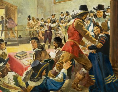 Zatčení předsedy Dolní sněmovny (kvaš na papíře0 od James Edwin McConnell