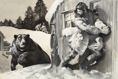 Medvěd grizzly (kvaš na papíře) od James Edwin McConnell
