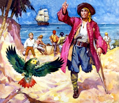 Dlouhý John Silver a jeho papoušek od James Edwin McConnell