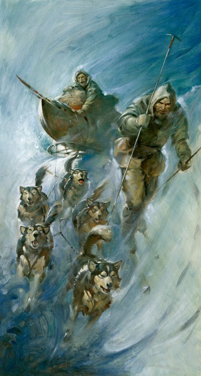 Nansen, dobyvatel arktického ledu (kvaš na papíře) od James Edwin McConnell