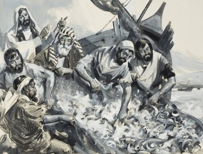 Rybáři lidí (kvaš na papíře) od James Edwin McConnell