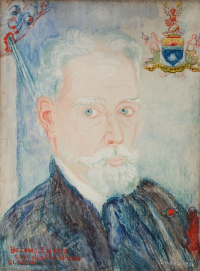 Baron James Ensor, jeho zlý anděl, erb s úderem od James Ensor