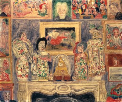 Interiér se třemi portréty od James Ensor