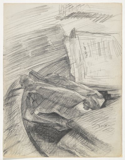Papíry a knihy uspořádané na stole od James Ensor
