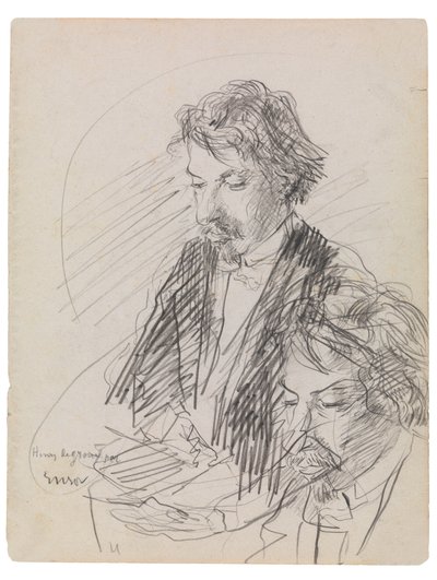 Portrét umělce Henryho De Groux, cca 1883 (conte crayon na papíře) od James Ensor