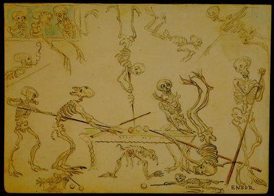 Skelette beim Billardspielen od James Ensor