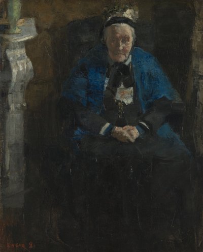 Žena s modrým šálem od James Ensor