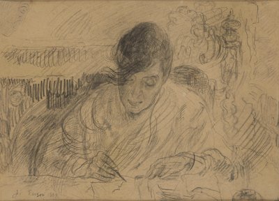Žena píšící dopis (Ensorova sestra) od James Ensor