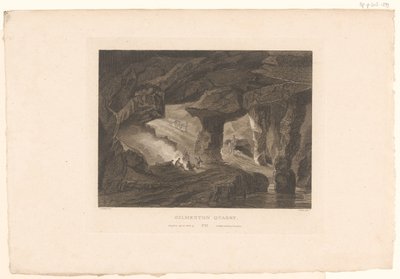 Pohled na Gilmerton Quarry, poblíž Edinburghu Gilmerton Quarry (název na objektu) od James Fittler