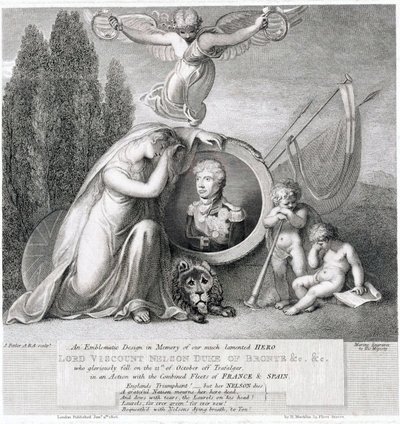 Ikonická kresba na památku našeho zesnulého hrdiny lorda vikomta Horatia Nelsona (1758-1805) od James Fittler