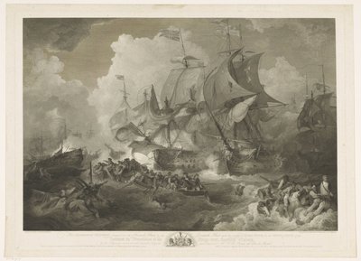 Vítězství anglické flotily nad francouzskou flotilou, 1794 od James Fittler