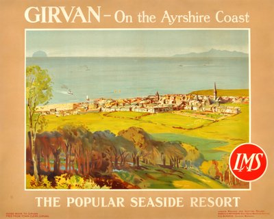 Girvan - Na pobřeží Ayrshire. Oblíbené přímořské letovisko, 20. léta 20. století. od James Fullarton Sloane