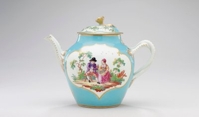 Čajová konvice a poklice Worcester, cca 1770 od James Giles
