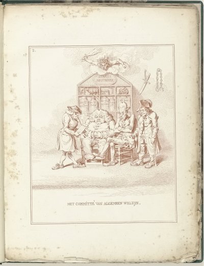 Výbor pro všeobecné blaho, 1795 Výbor generála Welzyna (název na objektu) Hollandia Regenerata (název série) od James Gillray (possibly)