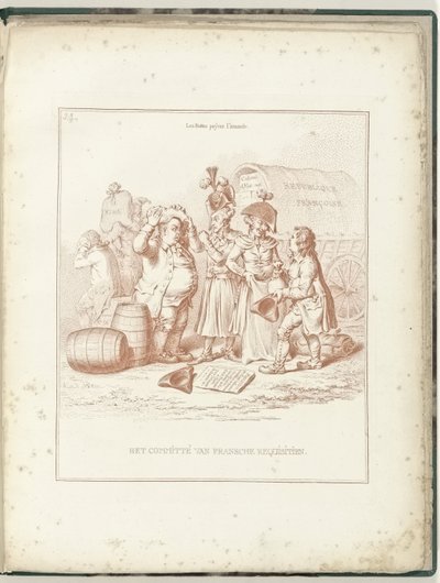 Výbor francouzských rekvizic, 1795 Výbor francouzských rekvizic (název na předmětu) Hollandia Regenerata (název série) od James Gillray (possibly)