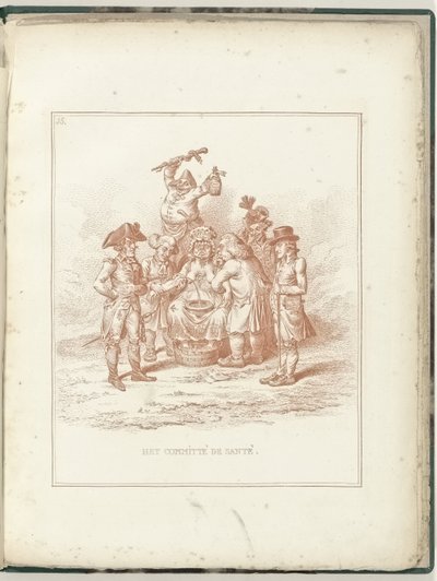 Výbor zdravotnictví, 1795 Committe de Santé (název na objektu) Hollandia Regenerata (název série) od James Gillray (possibly)