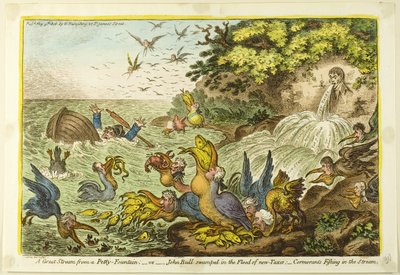 Velký proud z krásné fontány od James Gillray