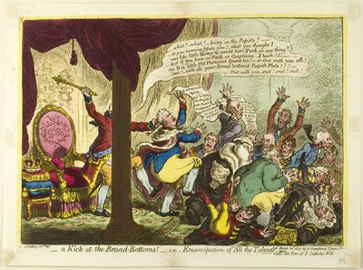 Kopanec na širokém dně od James Gillray