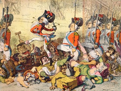 Pochod do banky, 1787 od James Gillray
