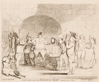 Nový způsob splácení státního dluhu od James Gillray