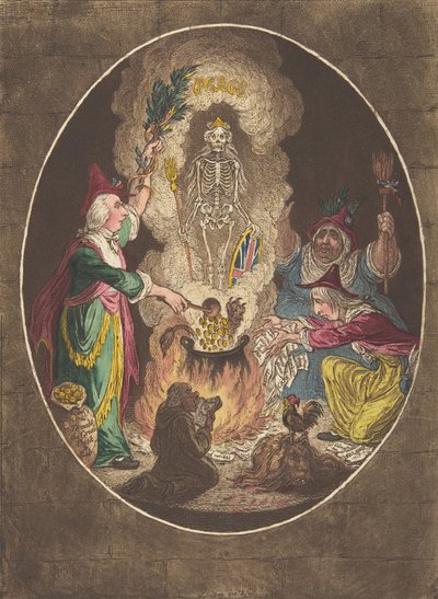 A Phantasmagoria,—Scene-Conjuring-Up an Armed-Skeleton, 5. ledna 1803, 5. ledna 1803. od James Gillray